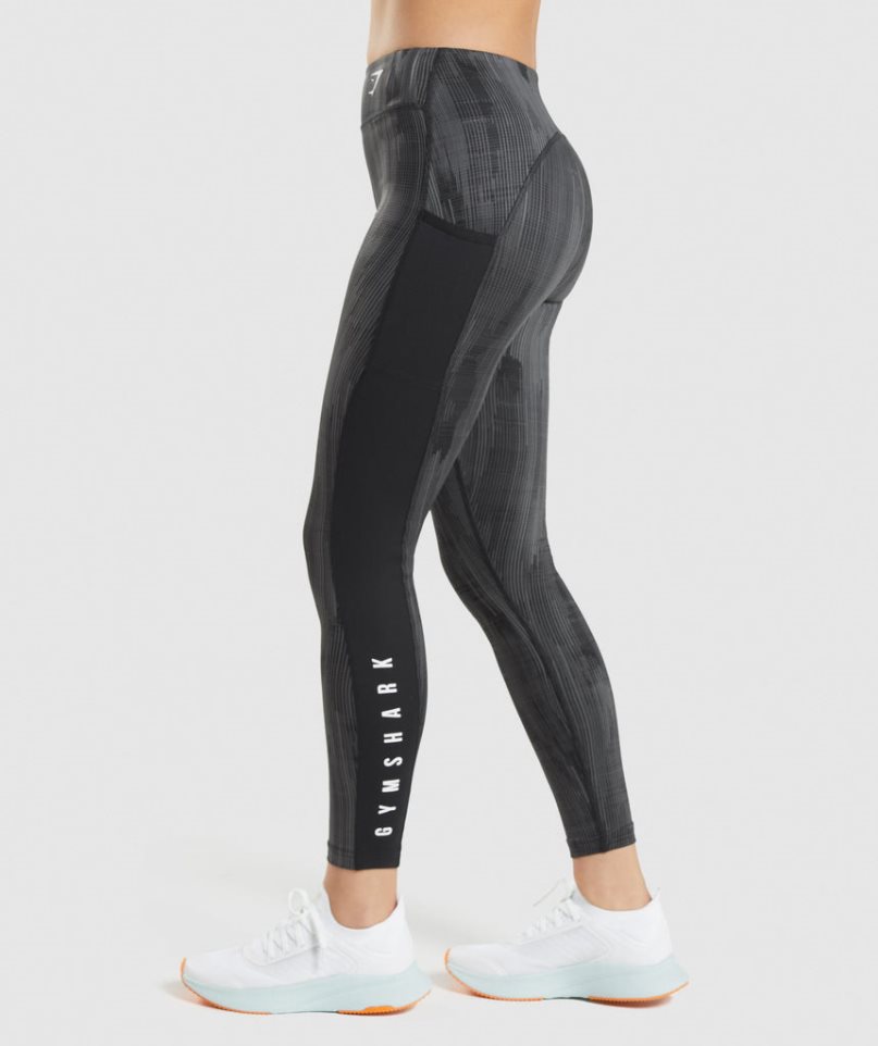 Legginsy Gymshark Sportowe Damskie Czarne | PL 613KBJ